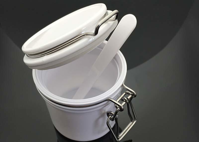White Round Plastic Airtight Jar 200ml-2