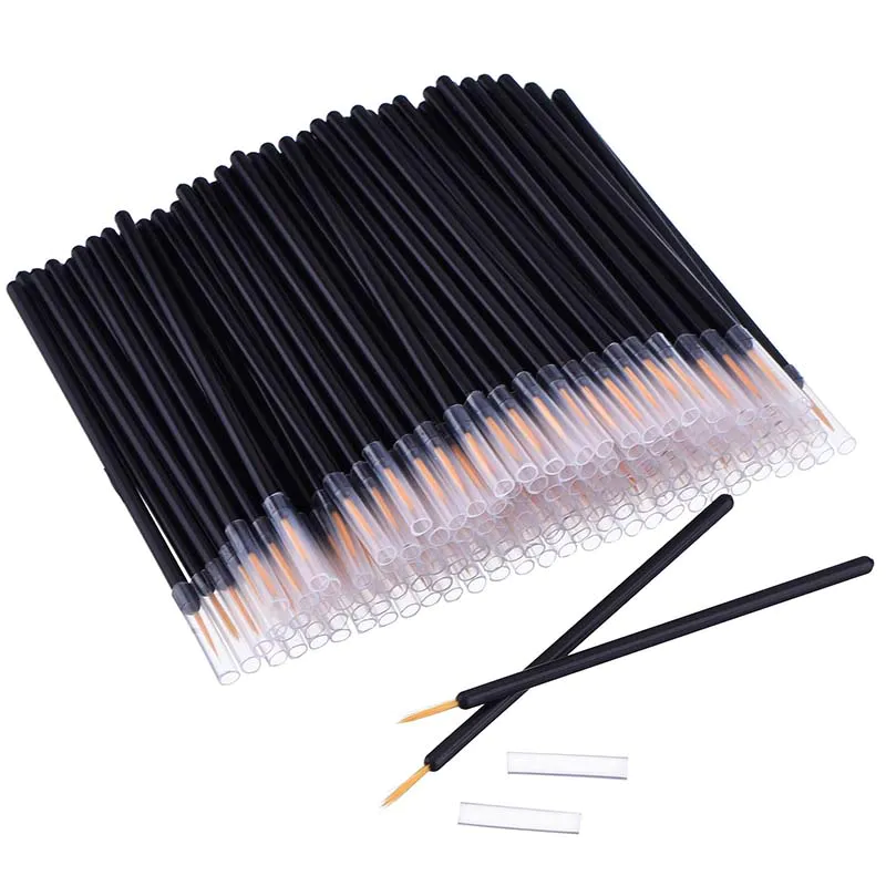 Synthetic hair disposable eyeliner makeup applicator