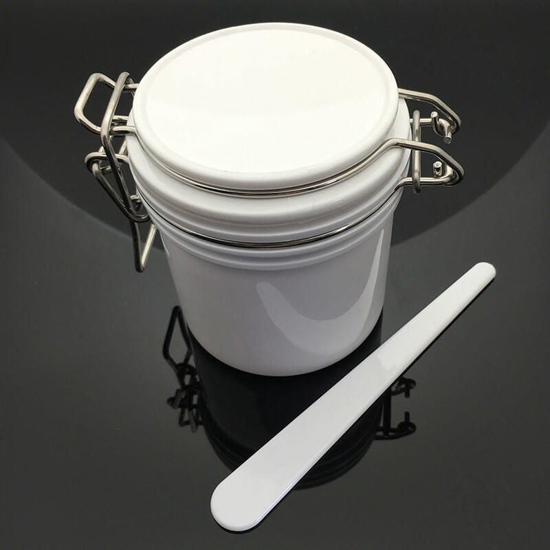 White Round Plastic Airtight Jar 200ml