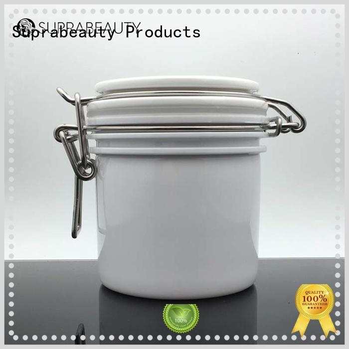 round cookie jar with silicone ring for cosmetic cream Suprabeauty
