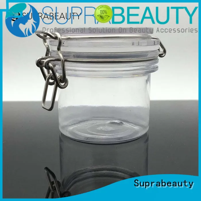 round frosted glass cosmetic bottles with silicone ring for petroleum jelly Suprabeauty