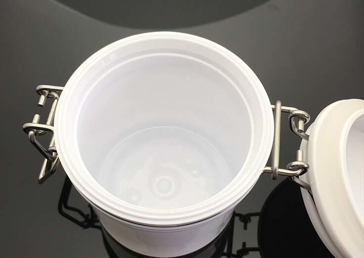 White Round Plastic Airtight Jar 200ml-3