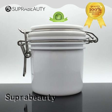 Suprabeauty xlj plastic cosmetic containers with stainless steel for bath salt