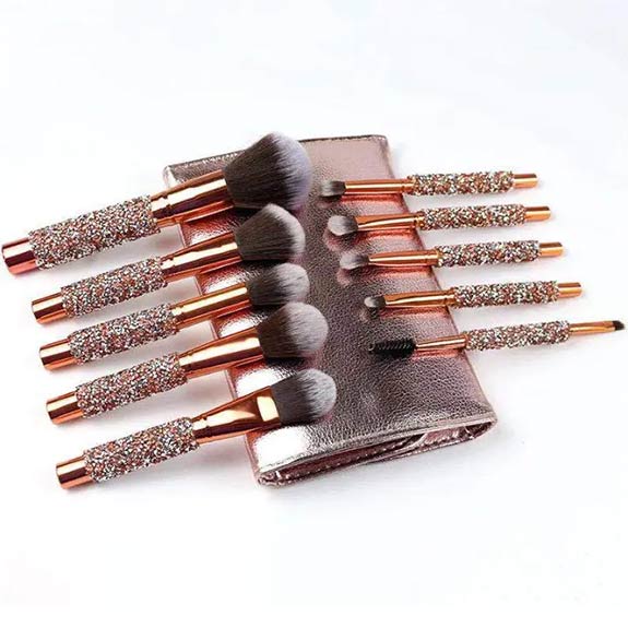 Ensemble de pinceaux de maquillage en cristal Suprabeauty 10pcs en gros