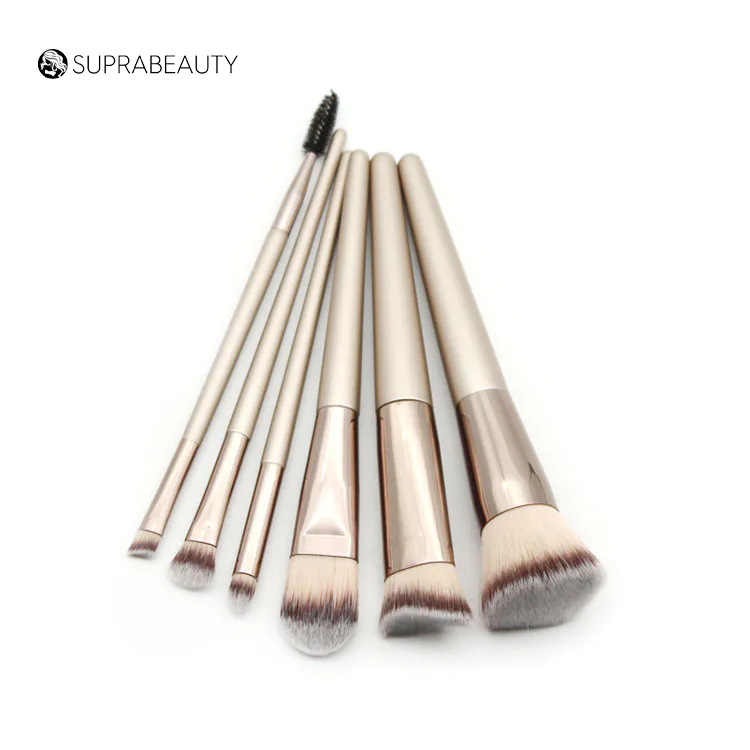 Suprabeauty portable best quality makeup brush sets with curved synthetic hair for artists