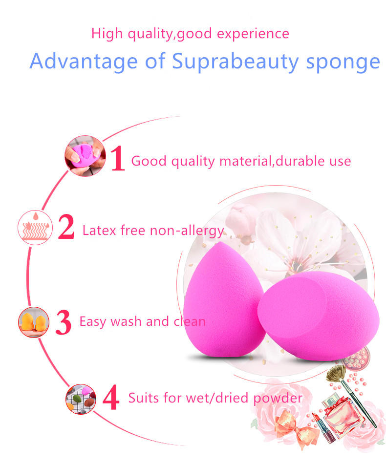 Suprabeauty blender latex free sponge sps for mineral dried powder