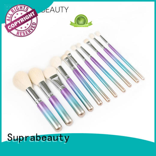 Suprabeauty marble complete makeup brush set with curved synthetic hair for loose powder