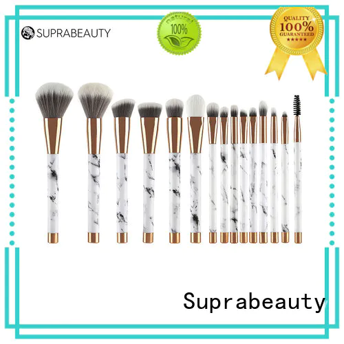 complete makeup brush set with curved synthetic hair for loose powder Suprabeauty