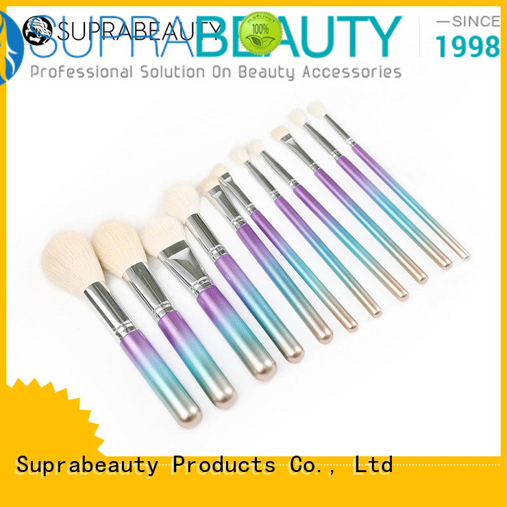 Suprabeauty sp top 10 set di pennelli per il trucco con capelli sintetici curvi per cipria sciolta
