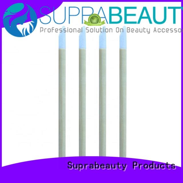 Suprabeauty curved disposable lip brush applicators with bamboo handle for lip gloss cream